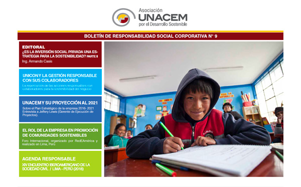 Boletín de Responsabilidad Social Corporativa No. 9 - Asociación UNACEM